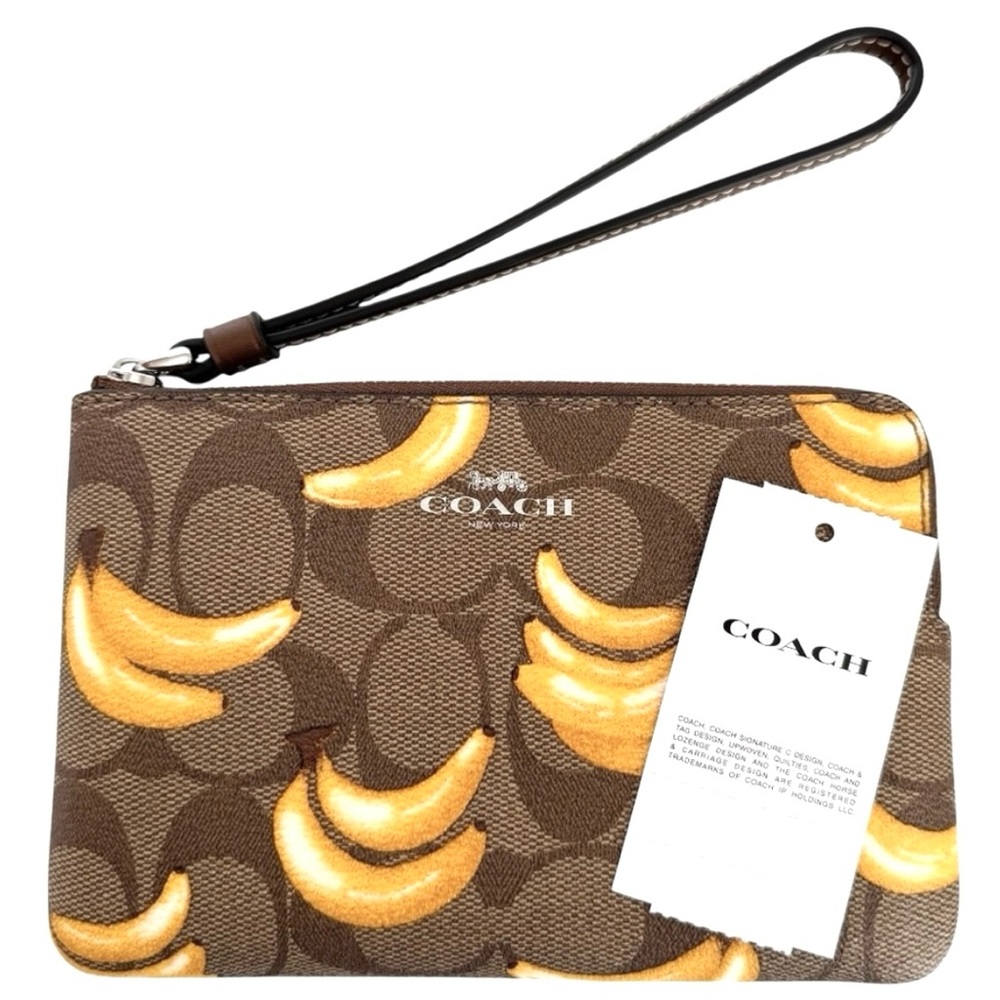 Coach Wristlet Signature Canvas Banana Print - Picture 9 of 9